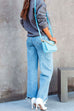 Camilladress Raw Hem Wide Leg Casual Denim Pants