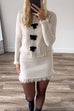 Camilladress Crewneck Frayed Hem Pocketed Bow Sweater