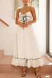 Camilladress Spaghetti Strap Frill Trim Tie Bow Maxi Dress