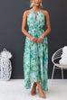 Camilladress V Neck Waisted Cut Out Floral Pleated Maxi Dress