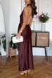 Camilladress Halter Backless Satin Maxi Party Dress