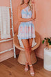 Camilladress One Shoulder Ruffle Sleeve Smocked Waist Tie Dye Dress