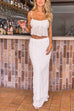 Camilladress Ruffle Crop Cami Top Elastic Waist Maxi Skirt Set