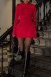 Camilladress Mockneck Long Sleeves Waisted Mini Dress