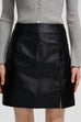 Camilladress Slit Front Faux Leather Mini Skirt