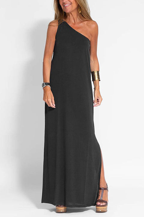 Camilladress Sleeveless One Shoulder Side Split Maxi Dress