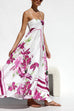 Camilladress Spaghetti Strap High Waist Floral Print Swing Maxi Vacation Dress