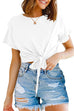 Camilladress Short Sleeve Knot Front Cropped T-shirt