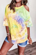 Camilladress Cold Shoulder Short Sleeve Tie Dye T-shirt