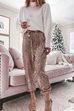 Camilladress Drawstring Mid Waist Glitter Sequin Pants