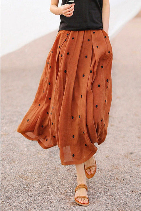 Camilladress Casual Polka Dot Chiffon Swing Skirts(5 Colors Available)