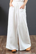 Camilladress Tie Waist Cotton Linen Wide Leg Pants with Pockets