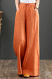 Camilladress Tie Waist Cotton Linen Wide Leg Pants with Pockets