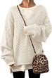 Camilladress V Neck Cozy Cable Knit Sweater