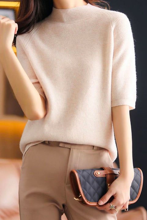 Camilladress Fashion Style Mockneck Half Sleeve Cozy Sweaters