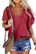 Camilladress V Neck Ruffle Sleeves Loose T Shirt